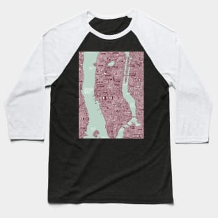 New York city map Baseball T-Shirt